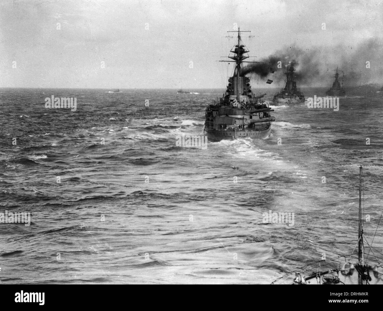 HMS Revenge, Resolution and Royal Sovereign, WW1 Stock Photo