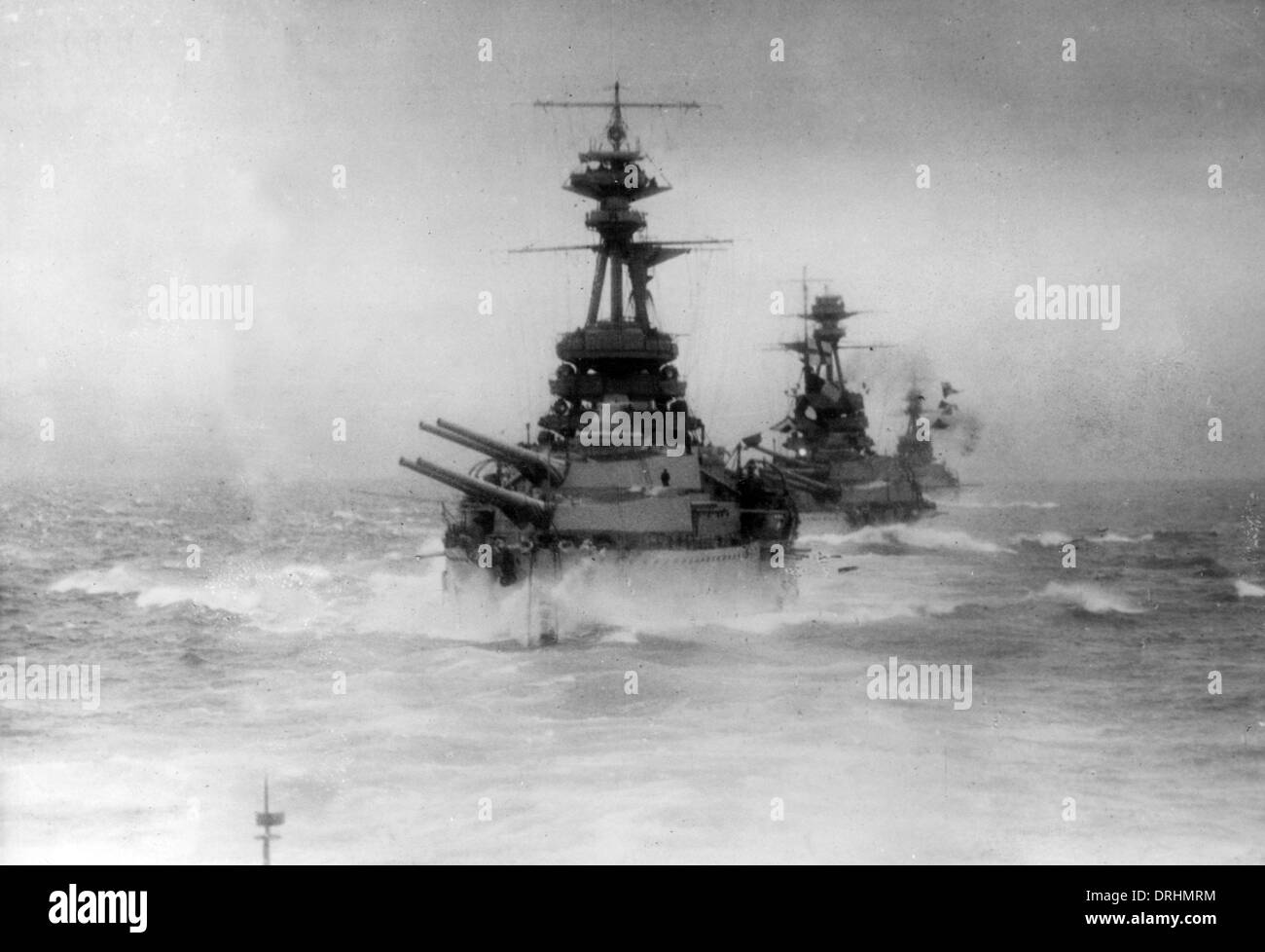HMS Royal Sovereign, Resolution and Revenge, WW1 Stock Photo