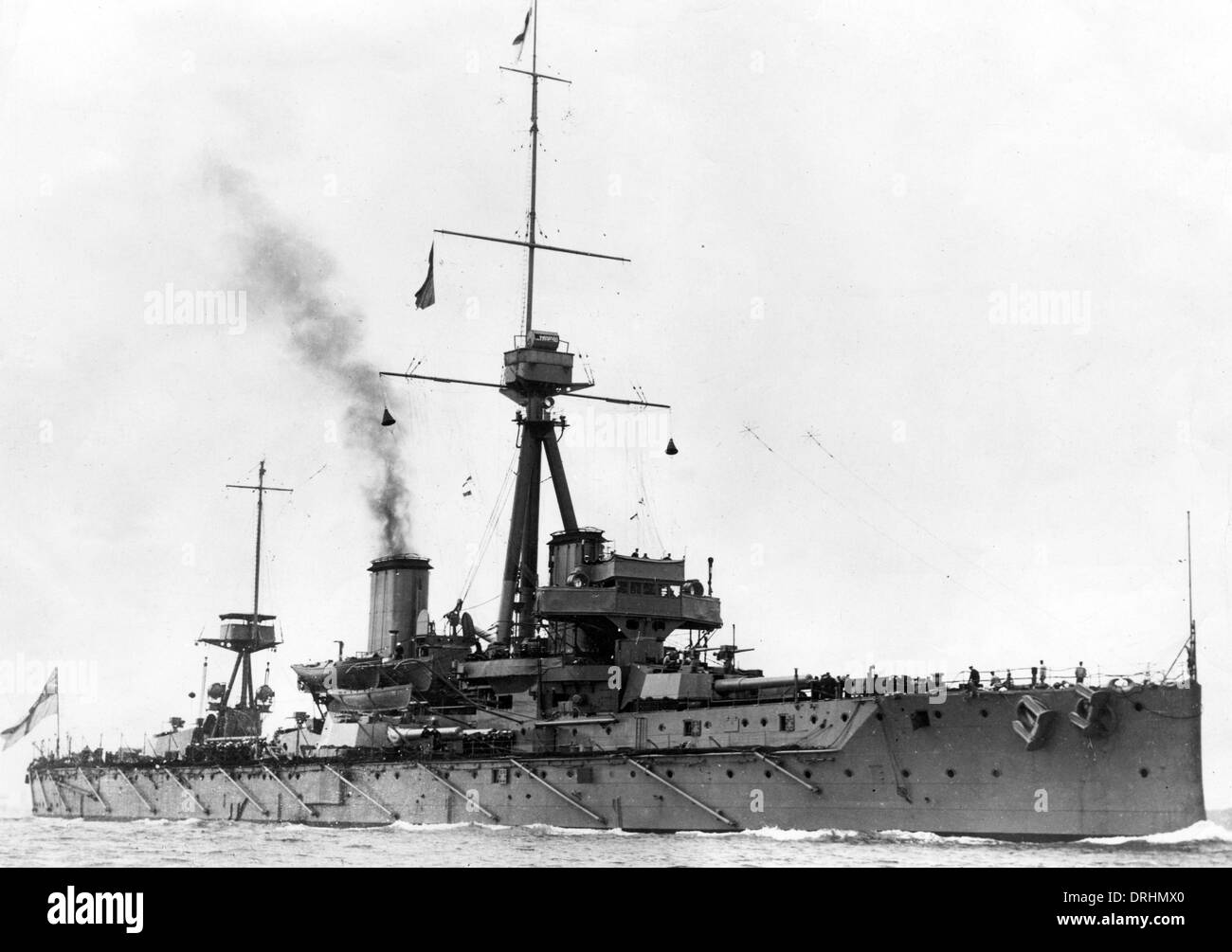 HMS Dreadnought, British battleship, WW1 Stock Photo