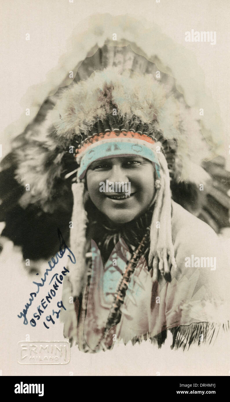 Chief Oskenonton, Mohawk tribe, Canada Stock Photo