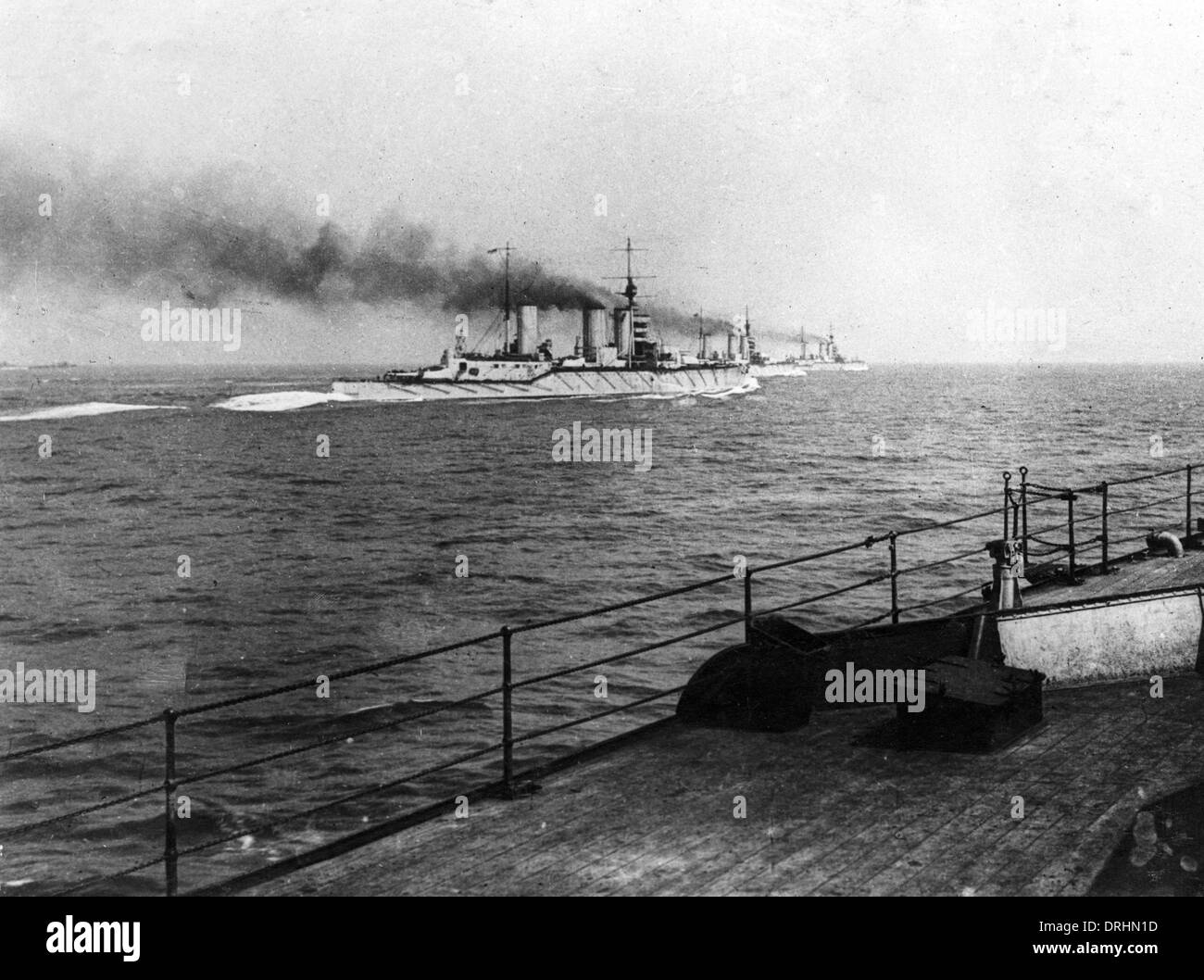 Four British battle cruisers at sea, WW1 Stock Photo