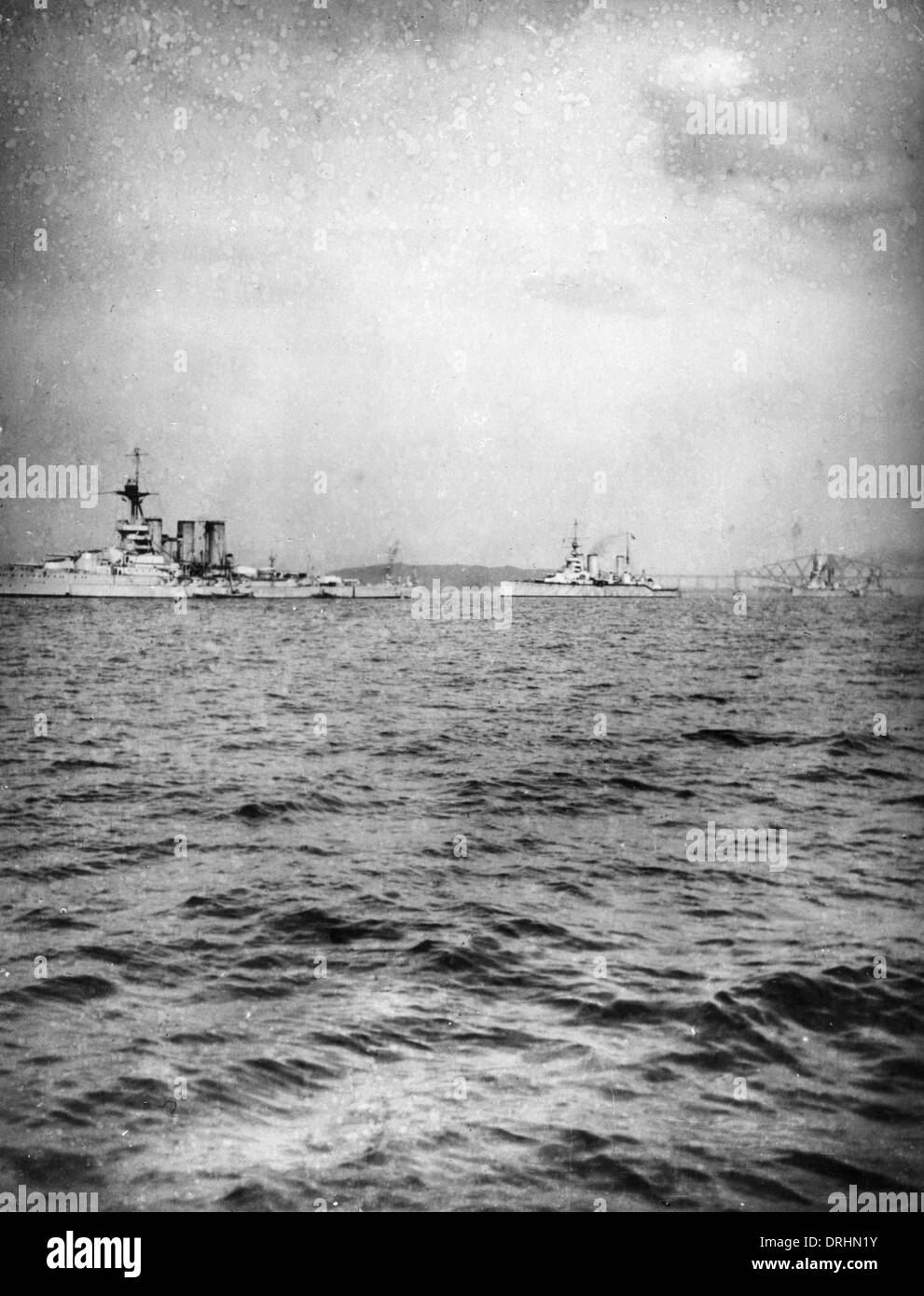British battle cruisers HMS Tiger, Princess Royal and Lion Stock Photo