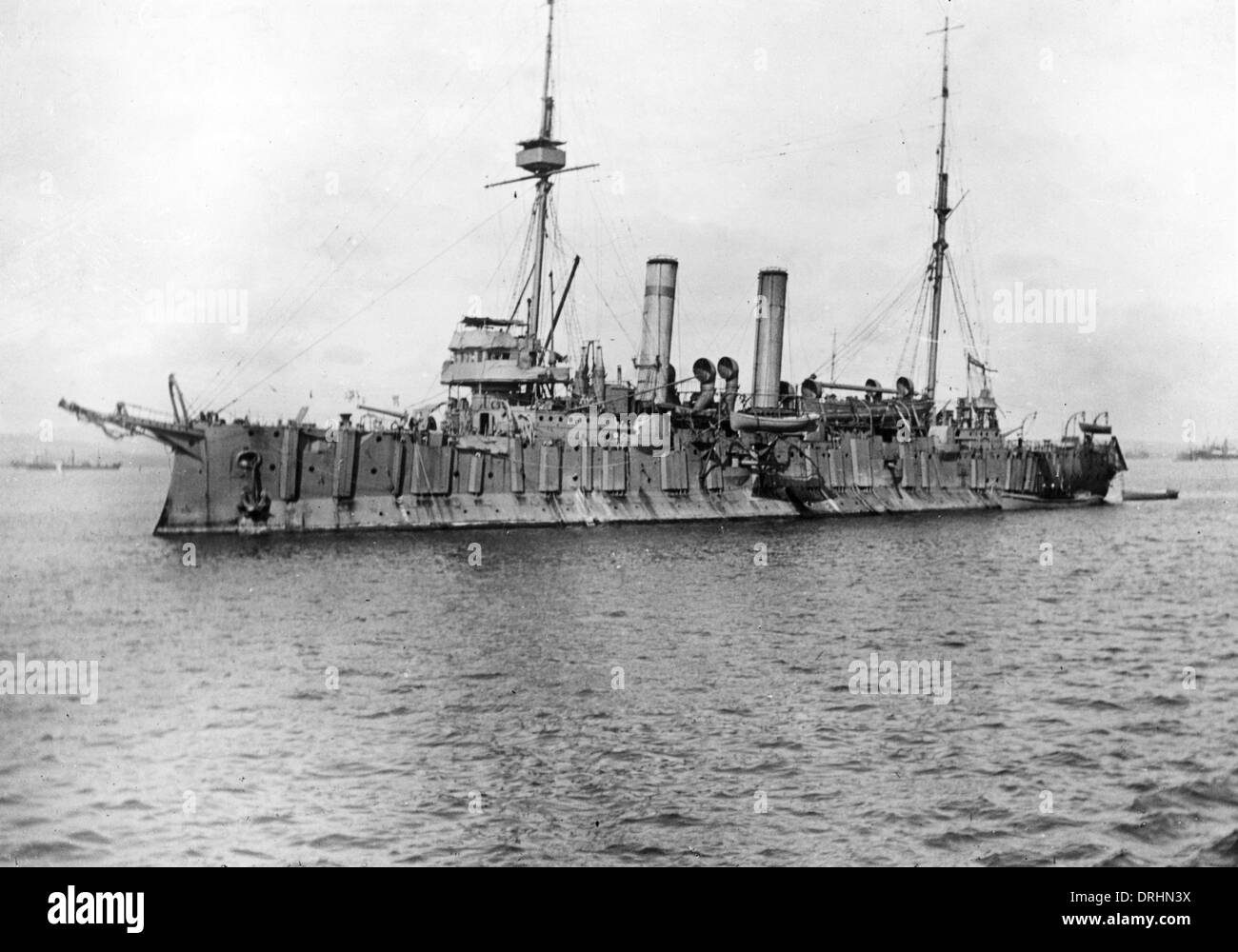 HMS Grafton, British cruiser, WW1 Stock Photo