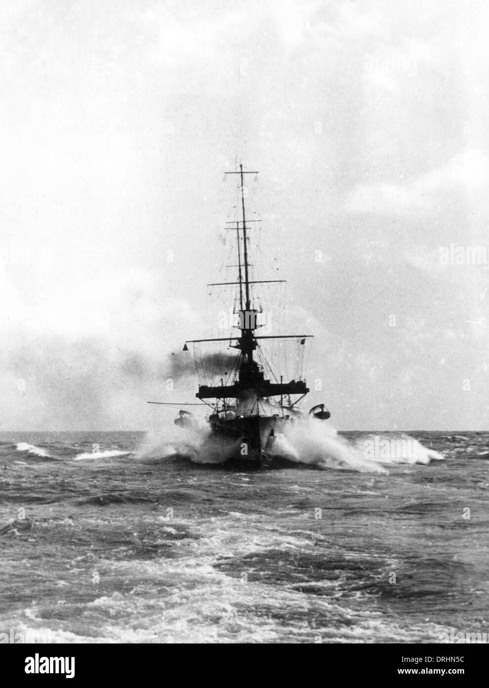 HMS Carnarvon, British armoured cruiser Stock Photo