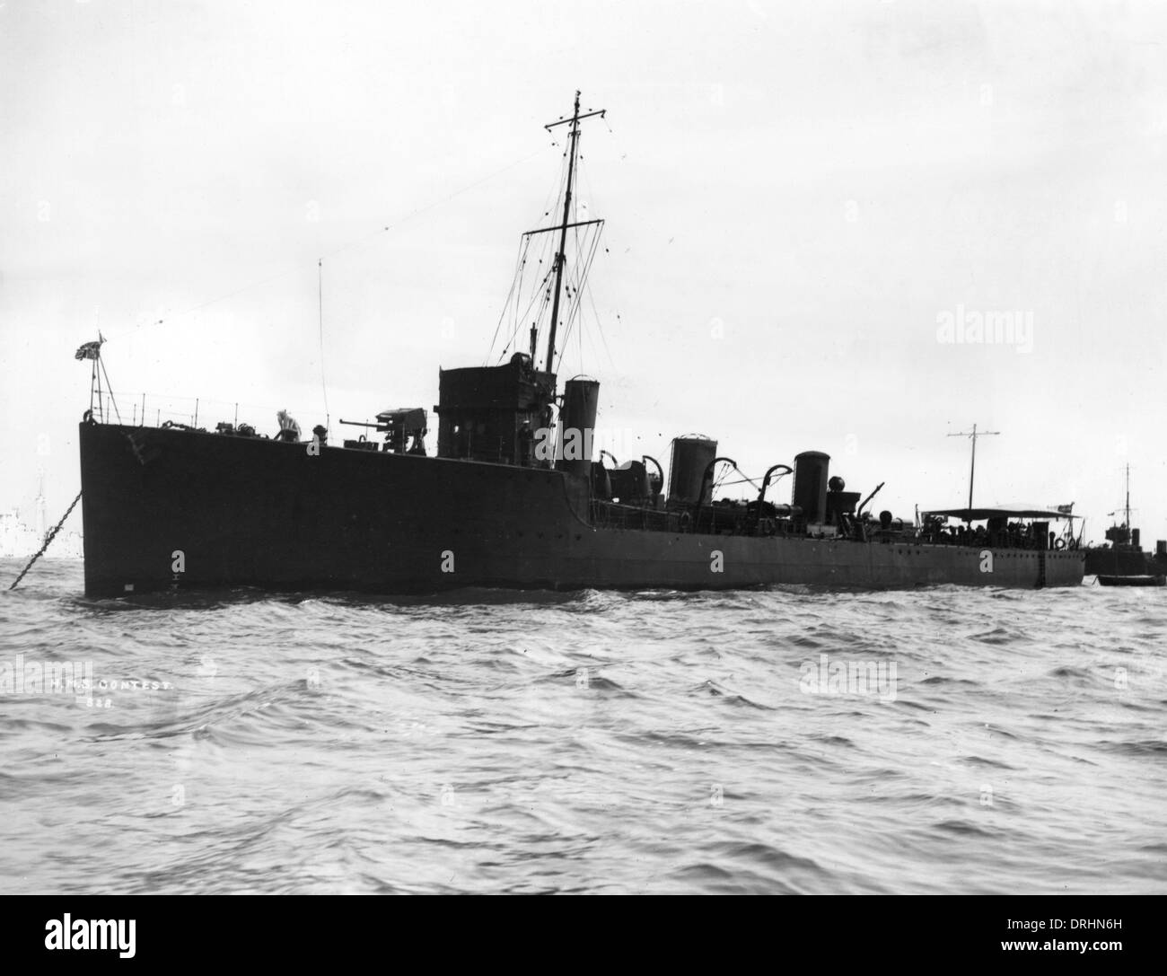 HMS Contest, British destroyer, WW1 Stock Photo