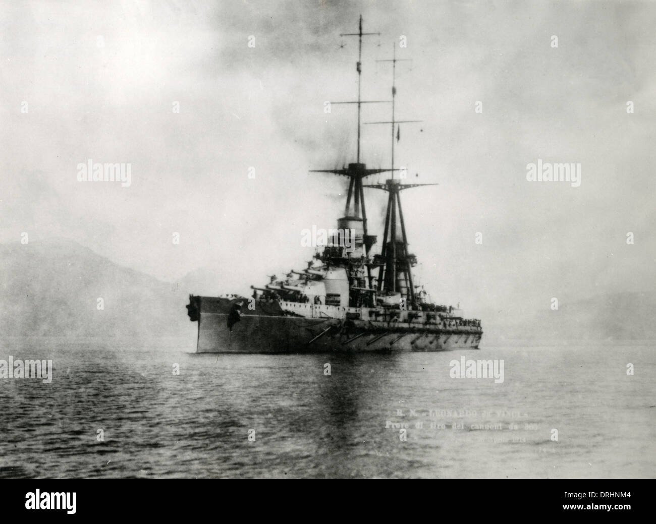Italian battleship Leonardo da Vinci, WW1 Stock Photo