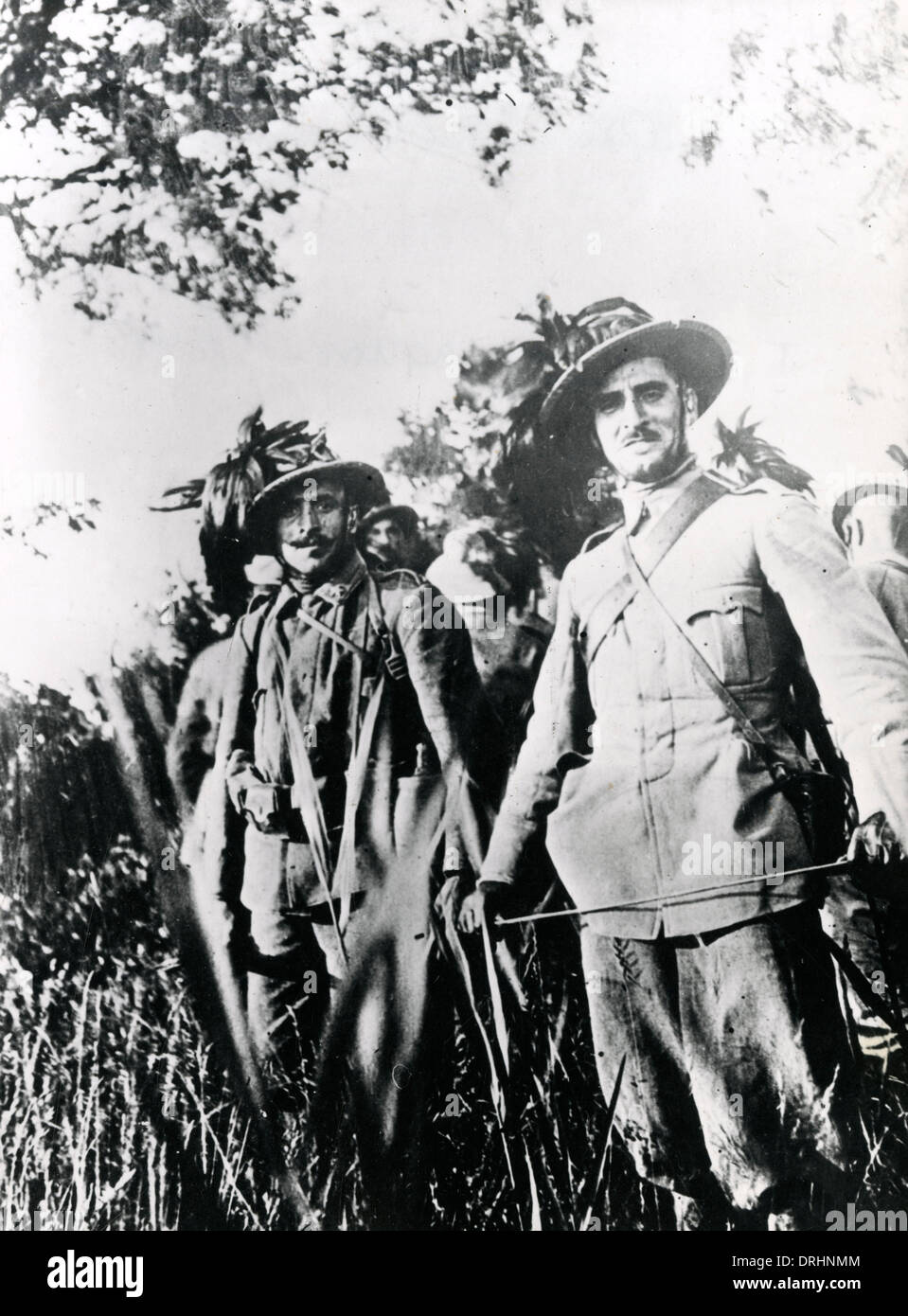 Italian Bersaglieri soldiers, WW1 Stock Photo