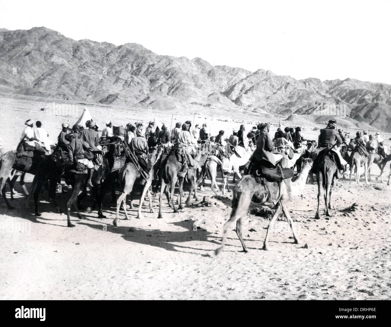 Arabs patrol on the march, Middle East, WW1 Stock Photo
