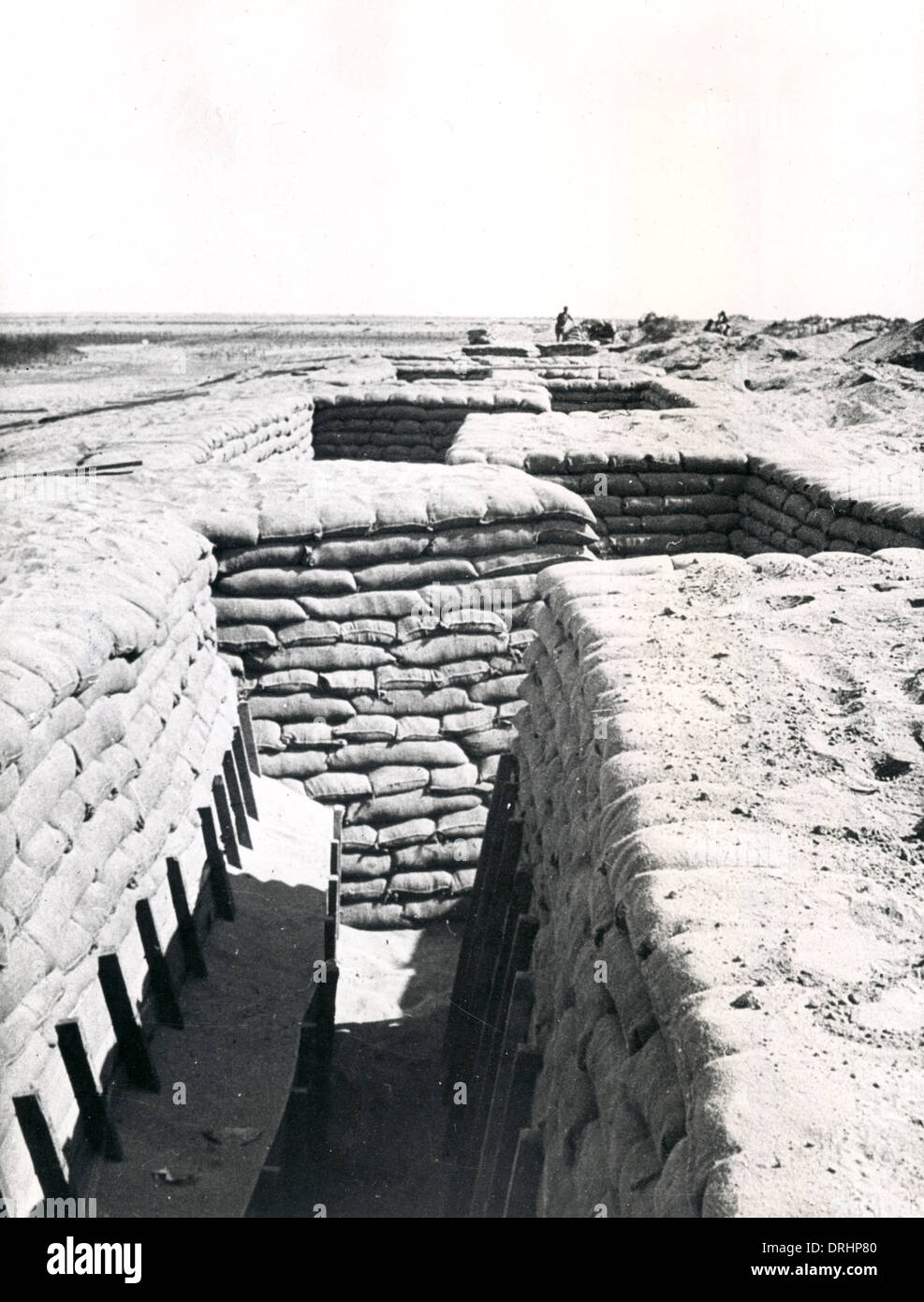 Trench in Suez Canal defences, Egypt, WW1 Stock Photo