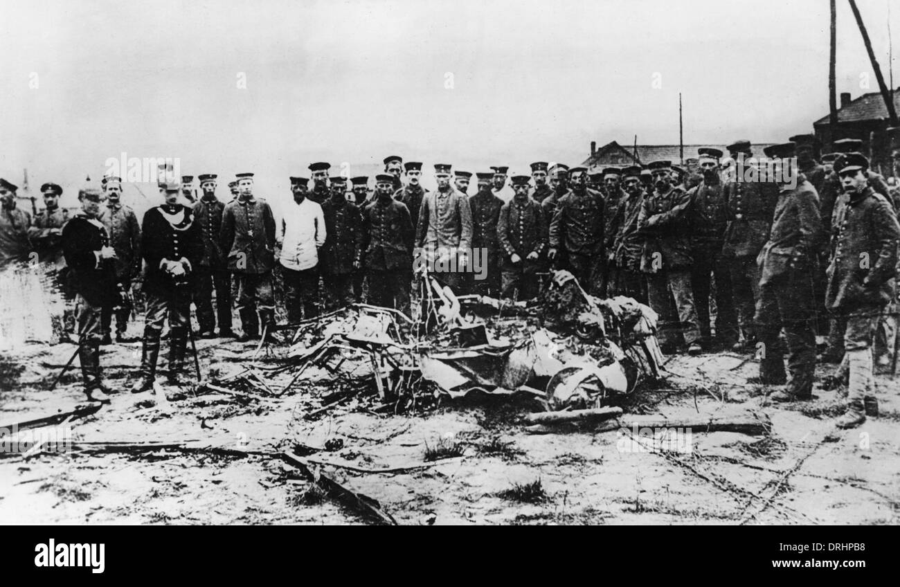 Wreckage of Max Immelmann's aeroplane, WW1 Stock Photo