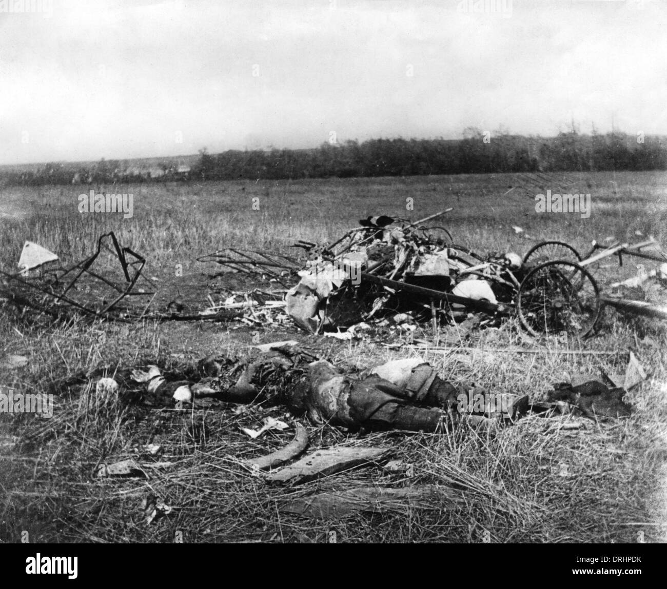 German Albatros plane brought down, WW1 Stock Photo