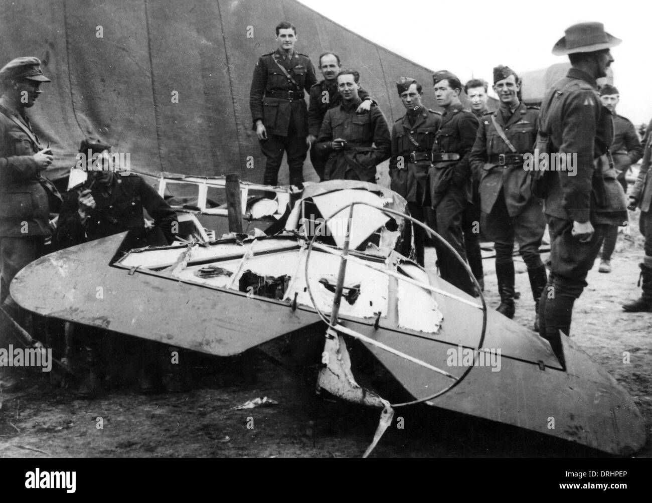 Remains of Baron von Richthofen's plane, WW1 Stock Photo