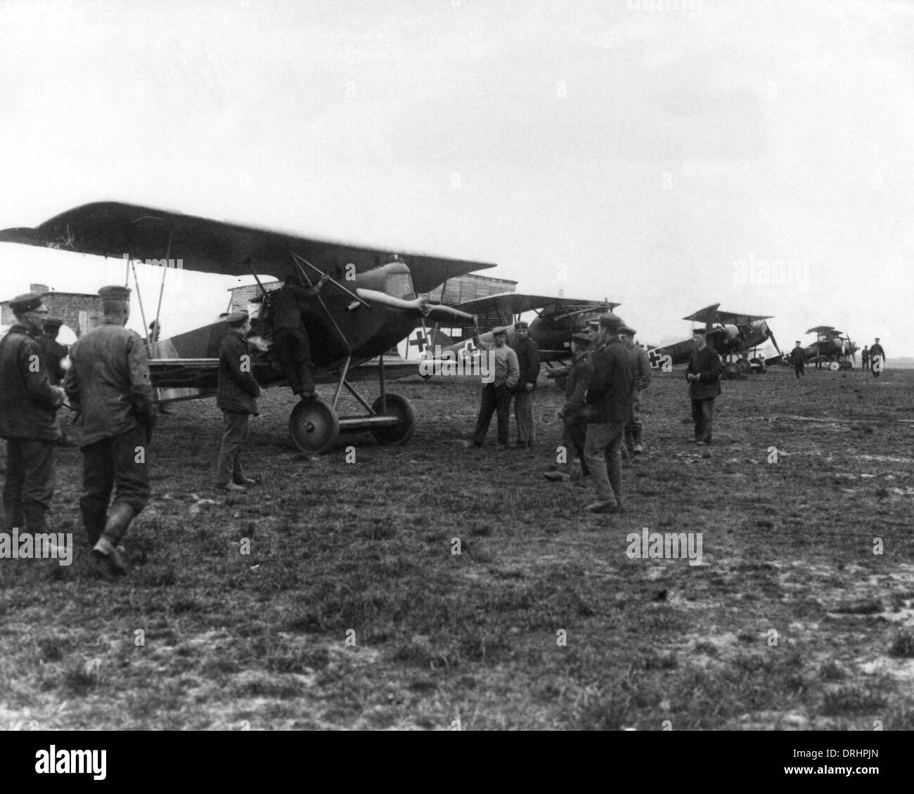 German Fokker D VII fighter planes, Flanders, WW1 Stock Photo