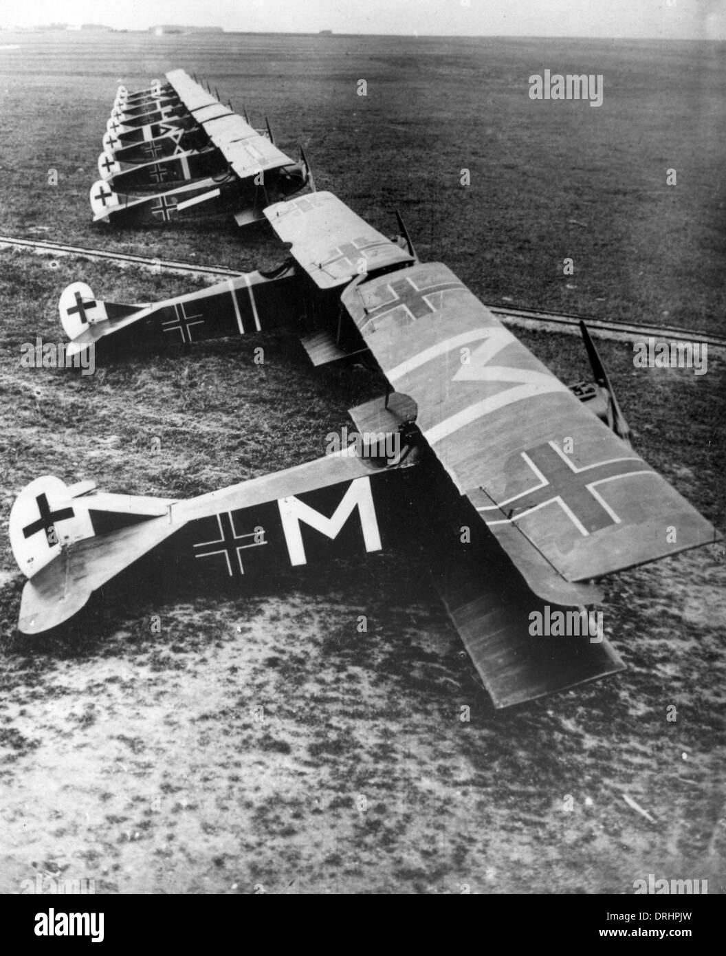German Fokker D VII fighter planes, WW1 Stock Photo