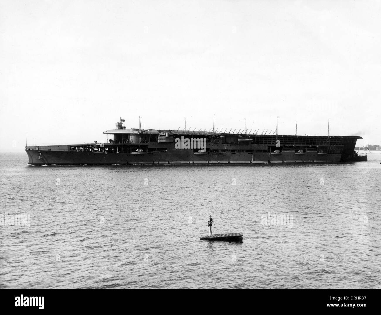 HMS Furious aircraft carrier, WW1 Stock Photo Alamy