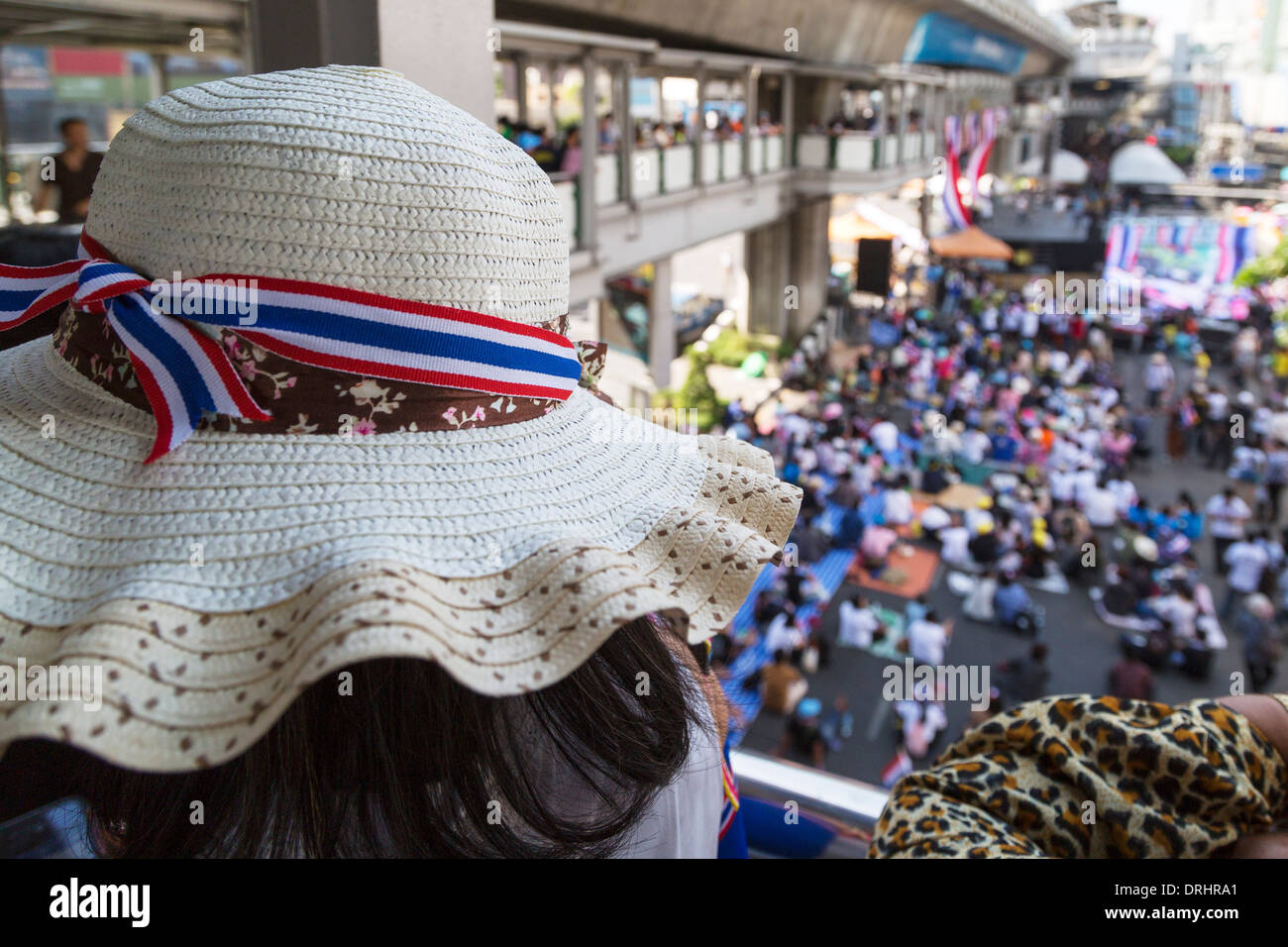 Political demonstration, Bangkok, Thailand Stock Photo