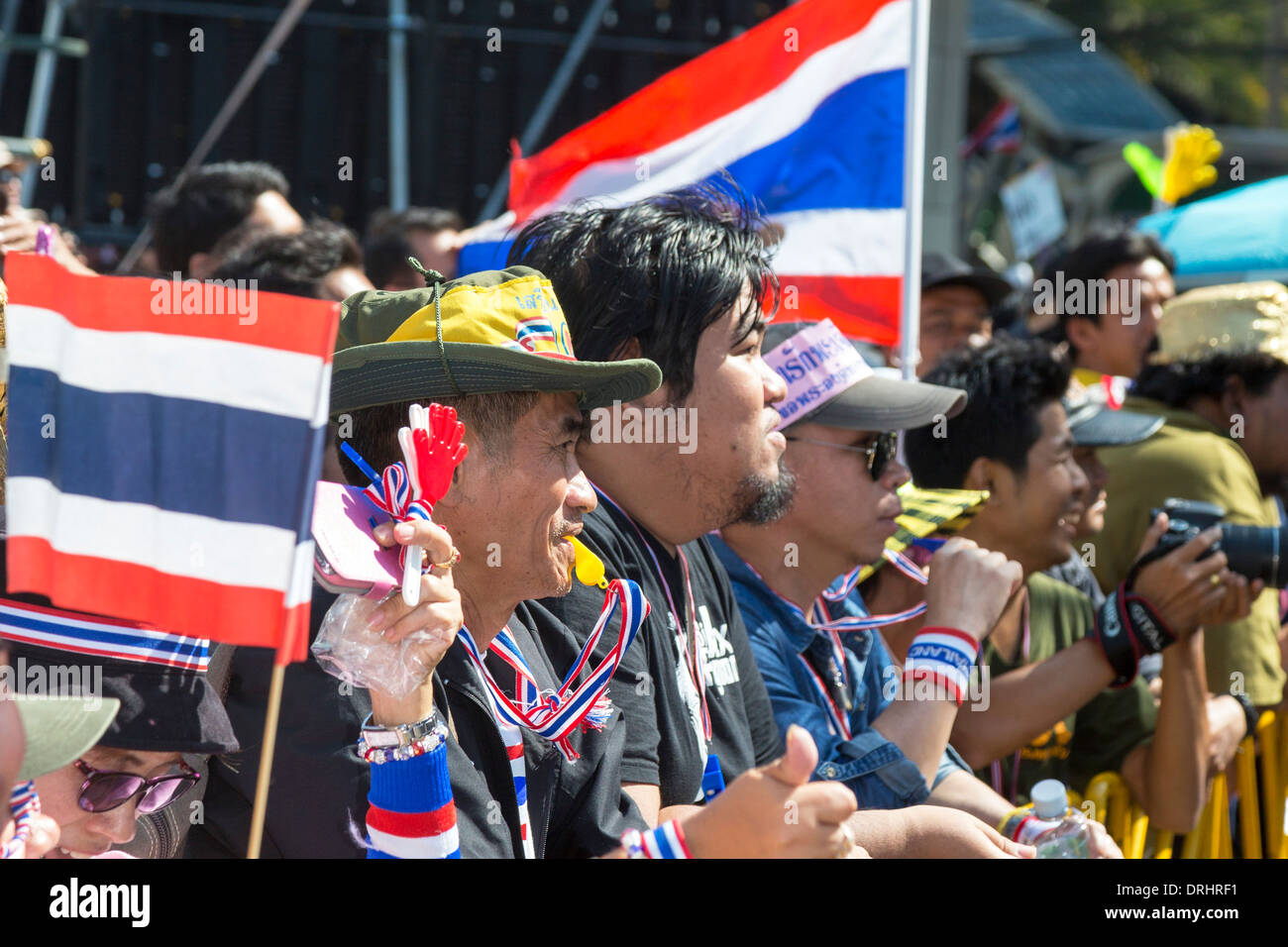 Political demonstration, Bangkok, Thailand Stock Photo