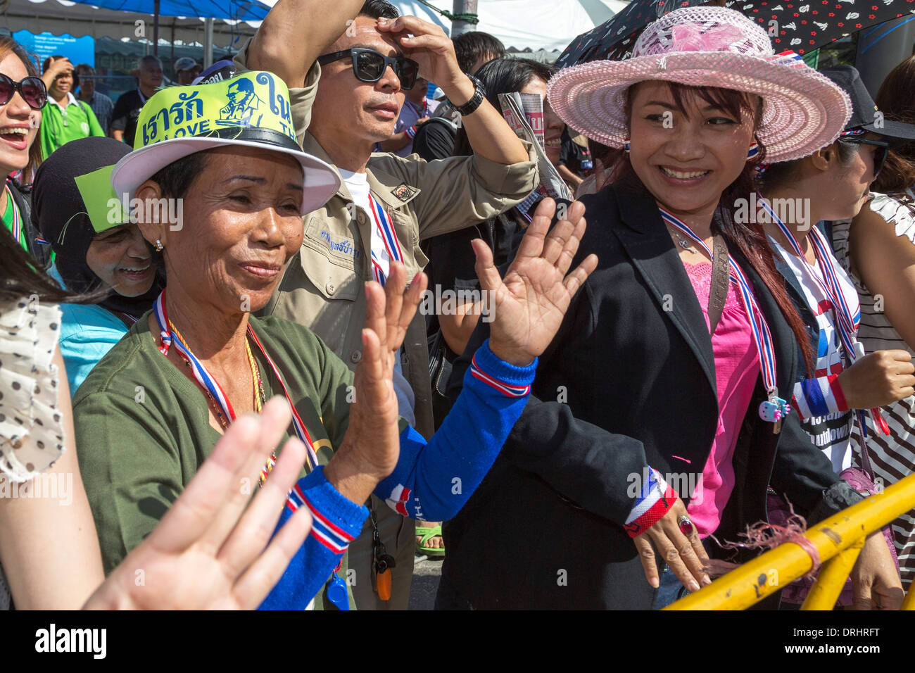 Political demonstration, Bangkok, Thailand Stock Photo