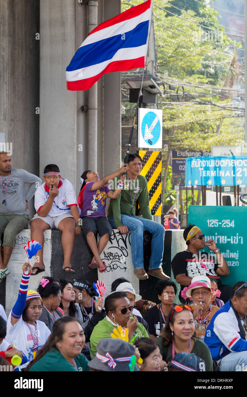 Political demonstration, Bangkok, Thailand Stock Photo