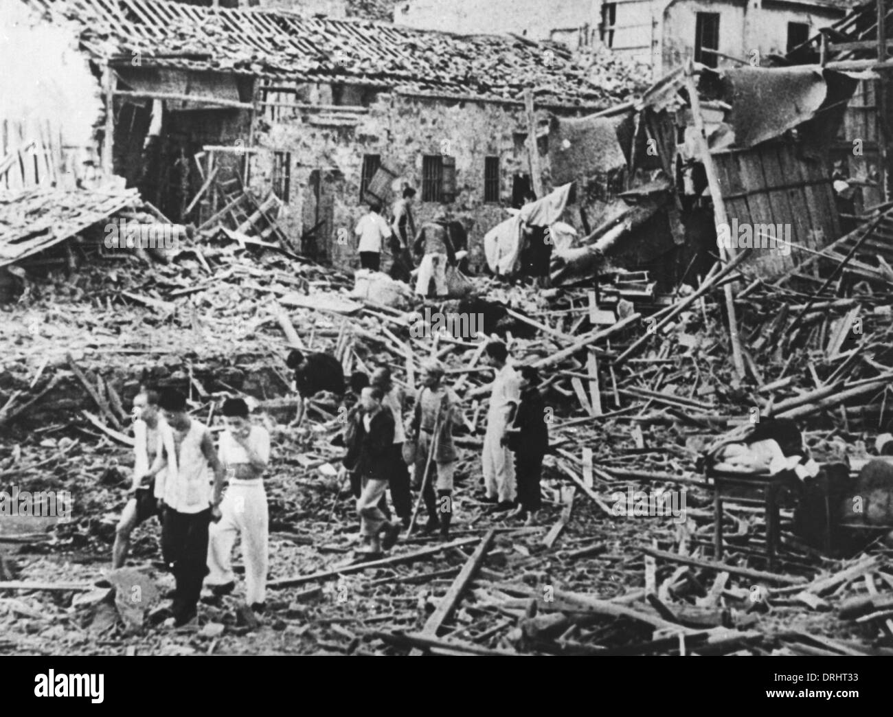 Wuchang after Japanese bombing Stock Photo