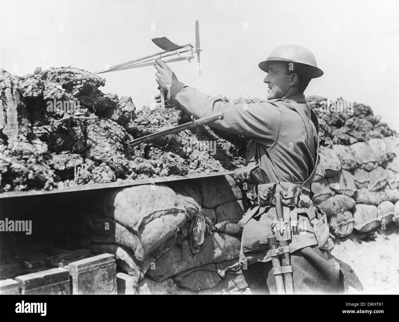 Australian soldier, Croix du Bac near Armentieres, WW1 Stock Photo