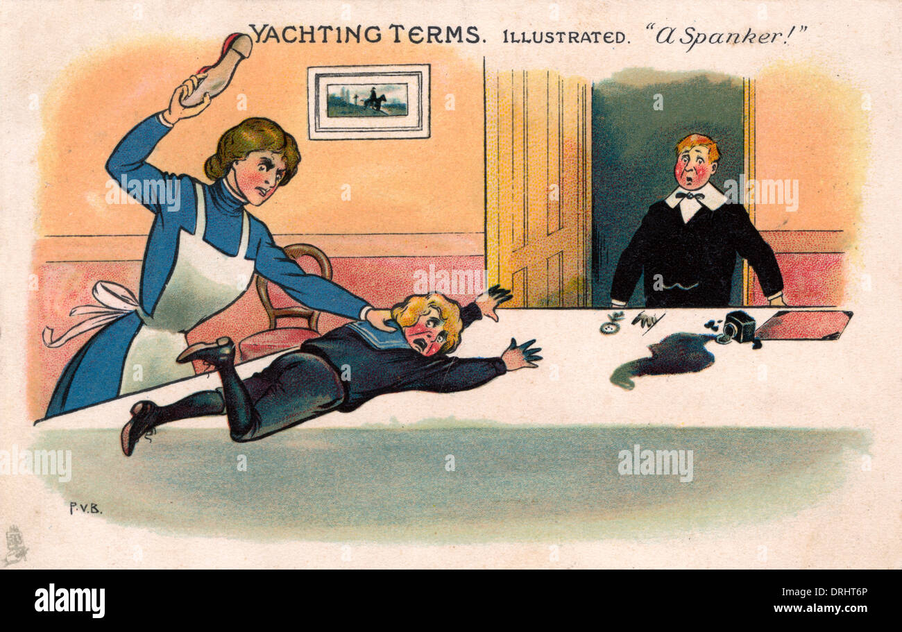 Yachting Terms Illustrated - 'A Spanker!' Stock Photo