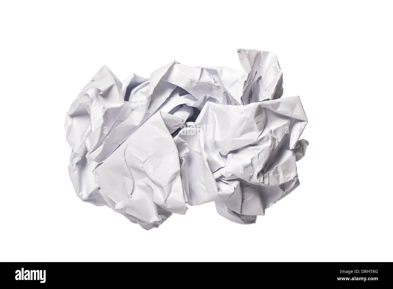 Crumbled paper over white background Stock Photo