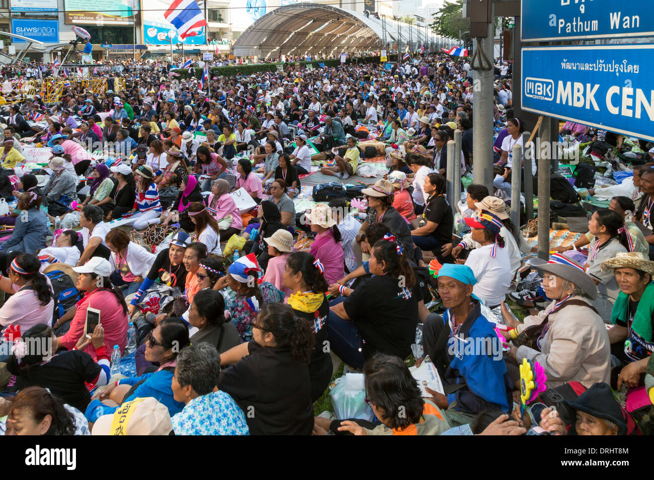 Political demonstration, Bangkok, Thailand Stock Photo