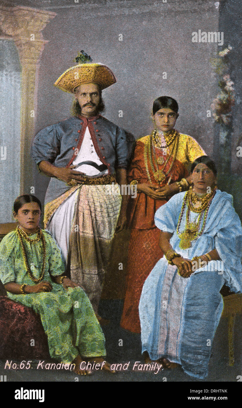 Kandian Chief and family, Sri Lanka Stock Photo - Alamy