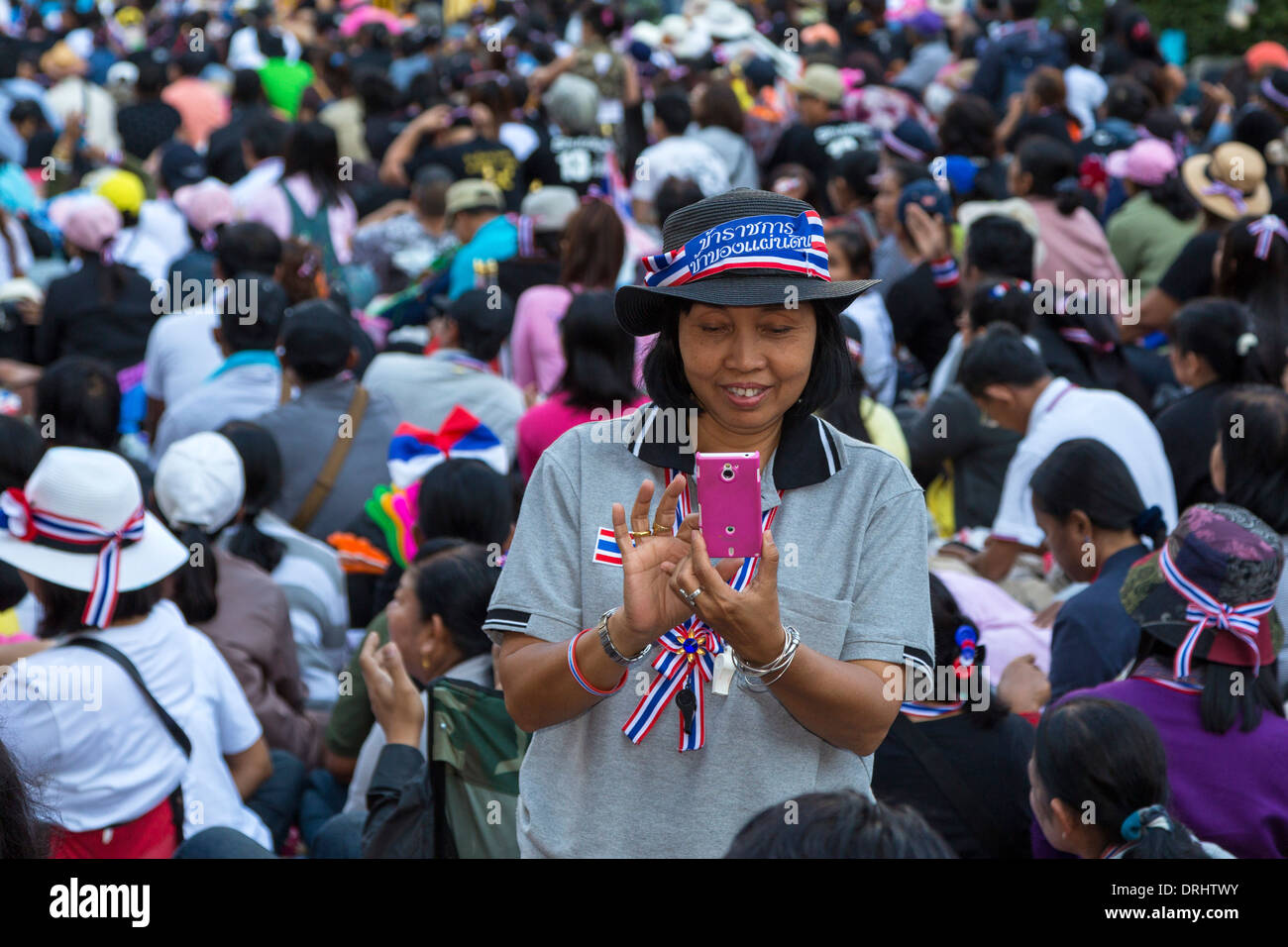 Political demonstration, Bangkok, Thailand Stock Photo