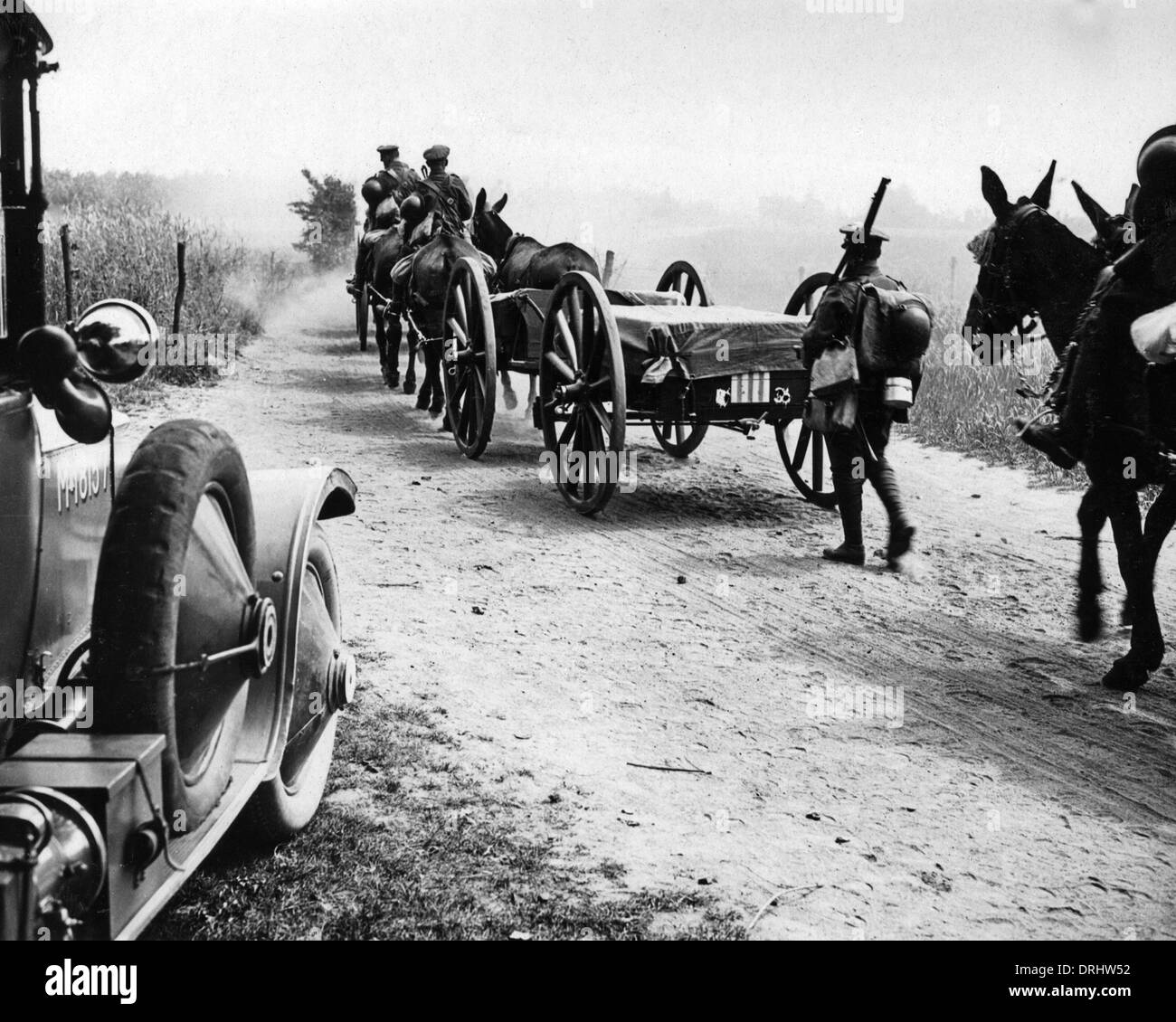 British machine gun transport, Western Front, WW1 Stock Photo
