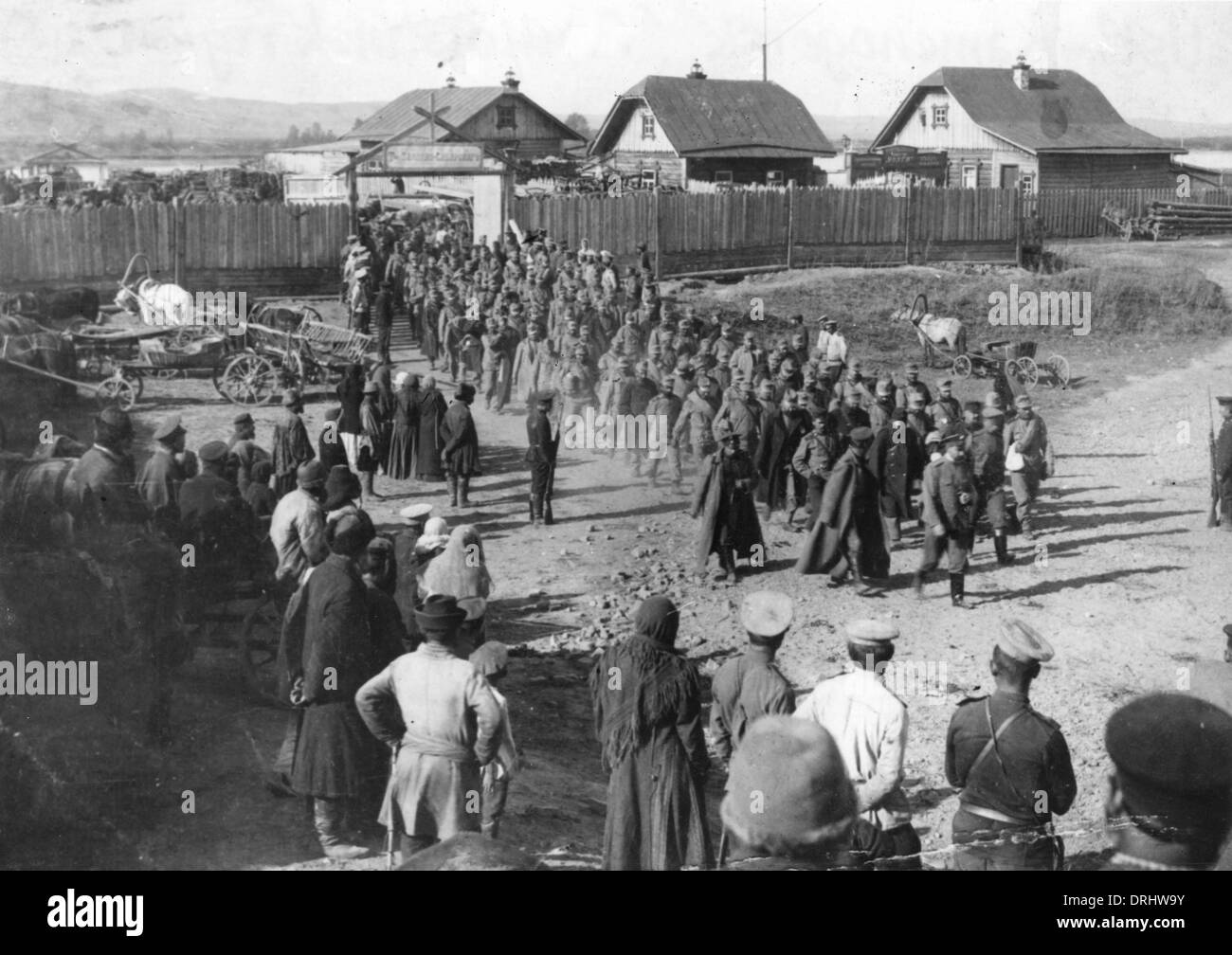 First Austrian POWs at Ust-Kamenogorsk, WW1 Stock Photo
