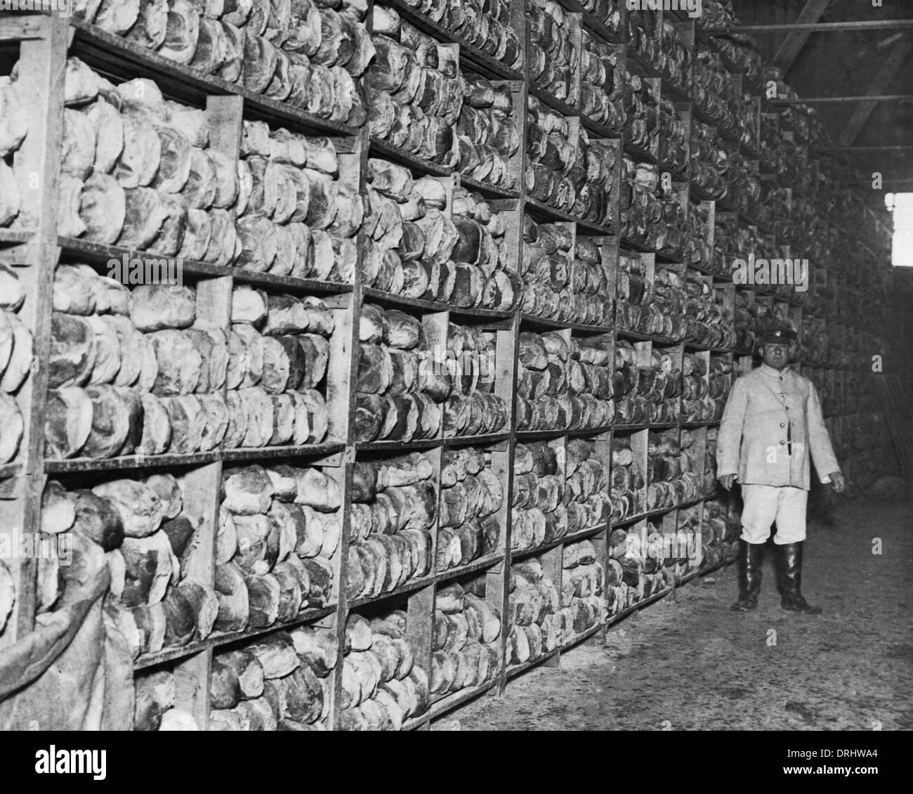 Scene inside a bread store, Western Front, WW1 Stock Photo