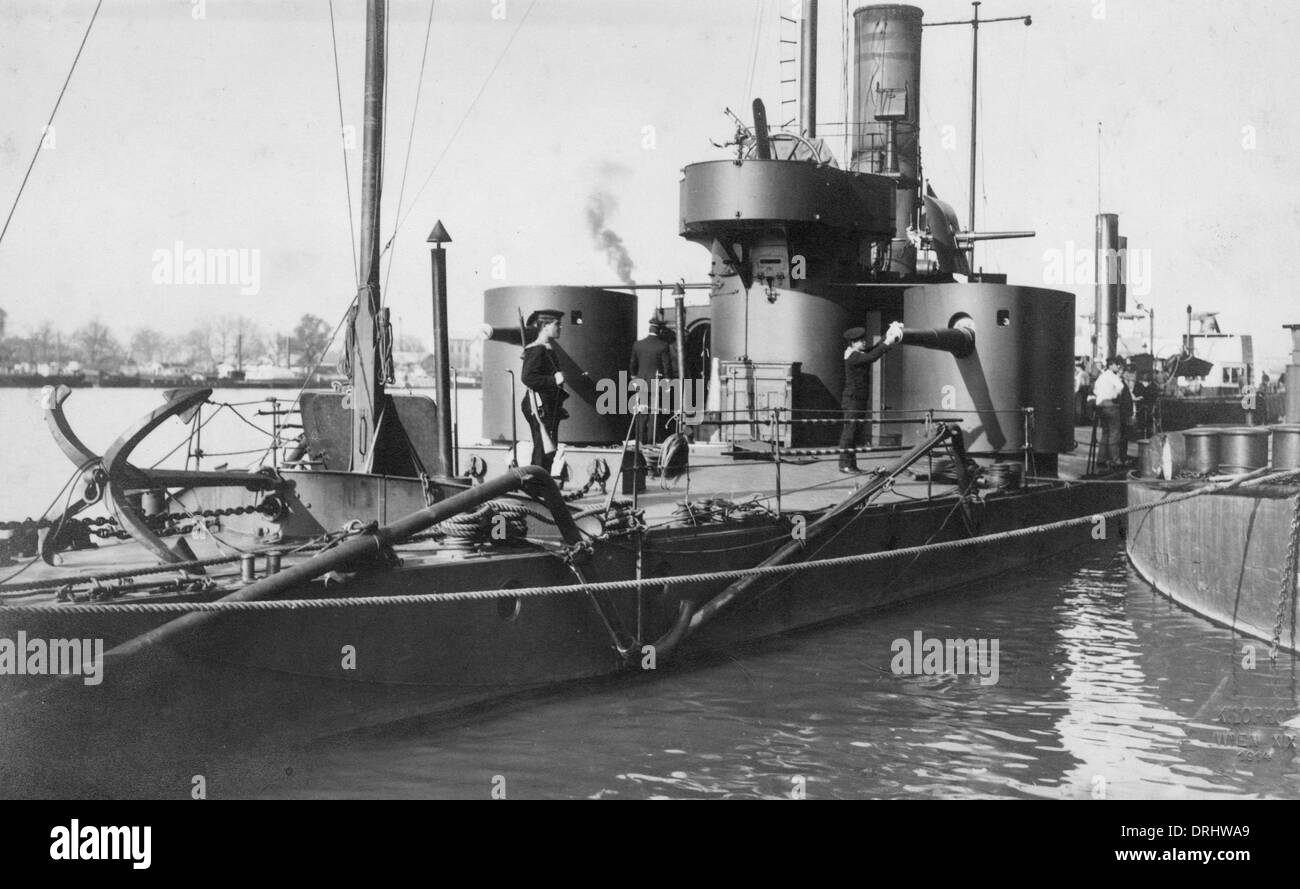 Austrian or German ship in harbour, WW1 Stock Photo