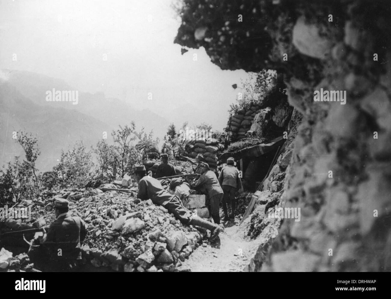 Austrian artillery in the Italian Alps, WW1 Stock Photo