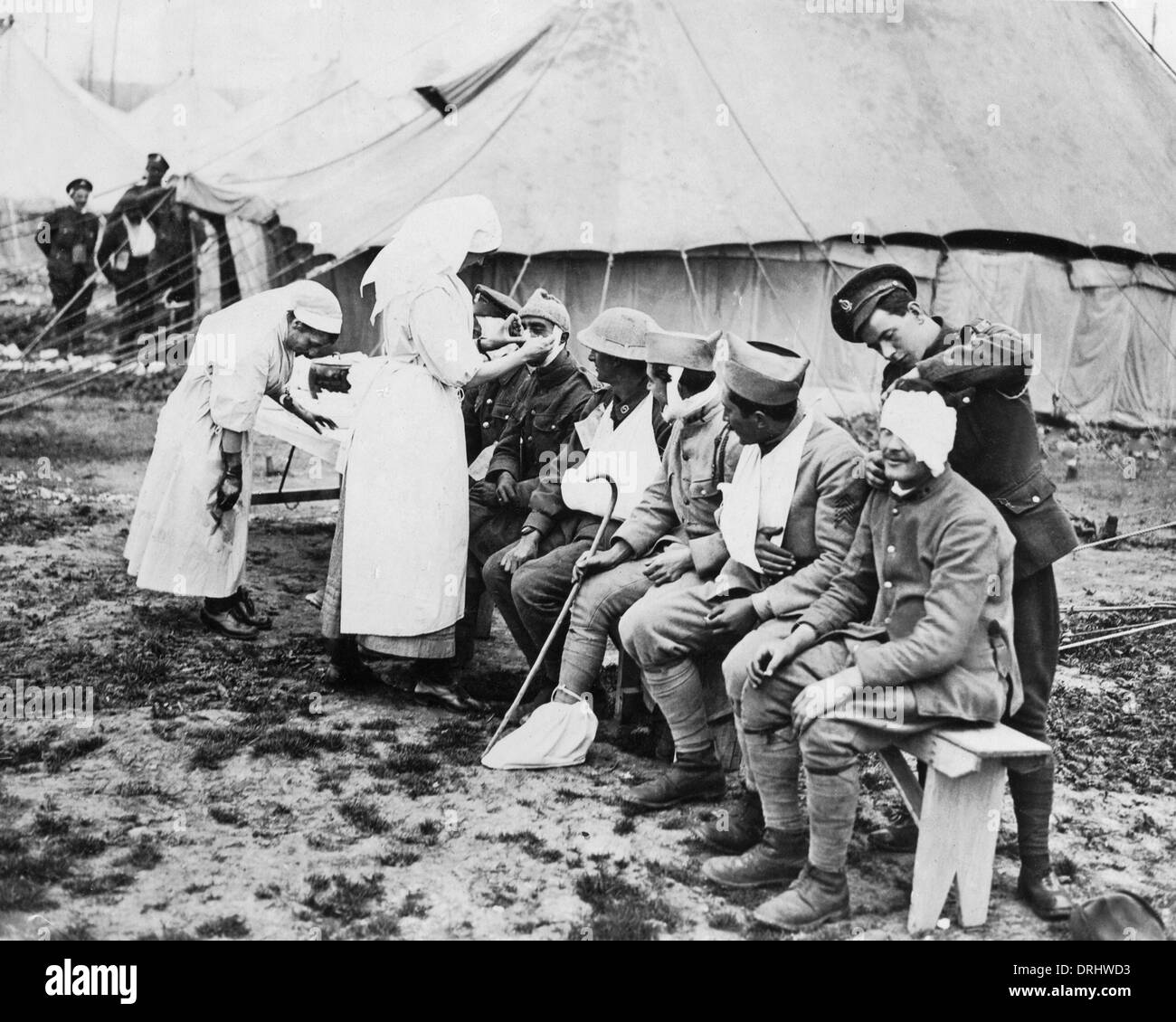 British casualty clearing station, Western Front, WW1 Stock Photo