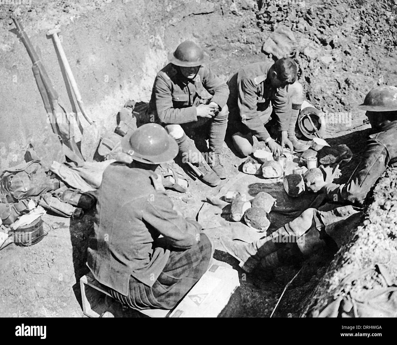 Gordon Highlanders in trench, Western Front, WW1 Stock Photo