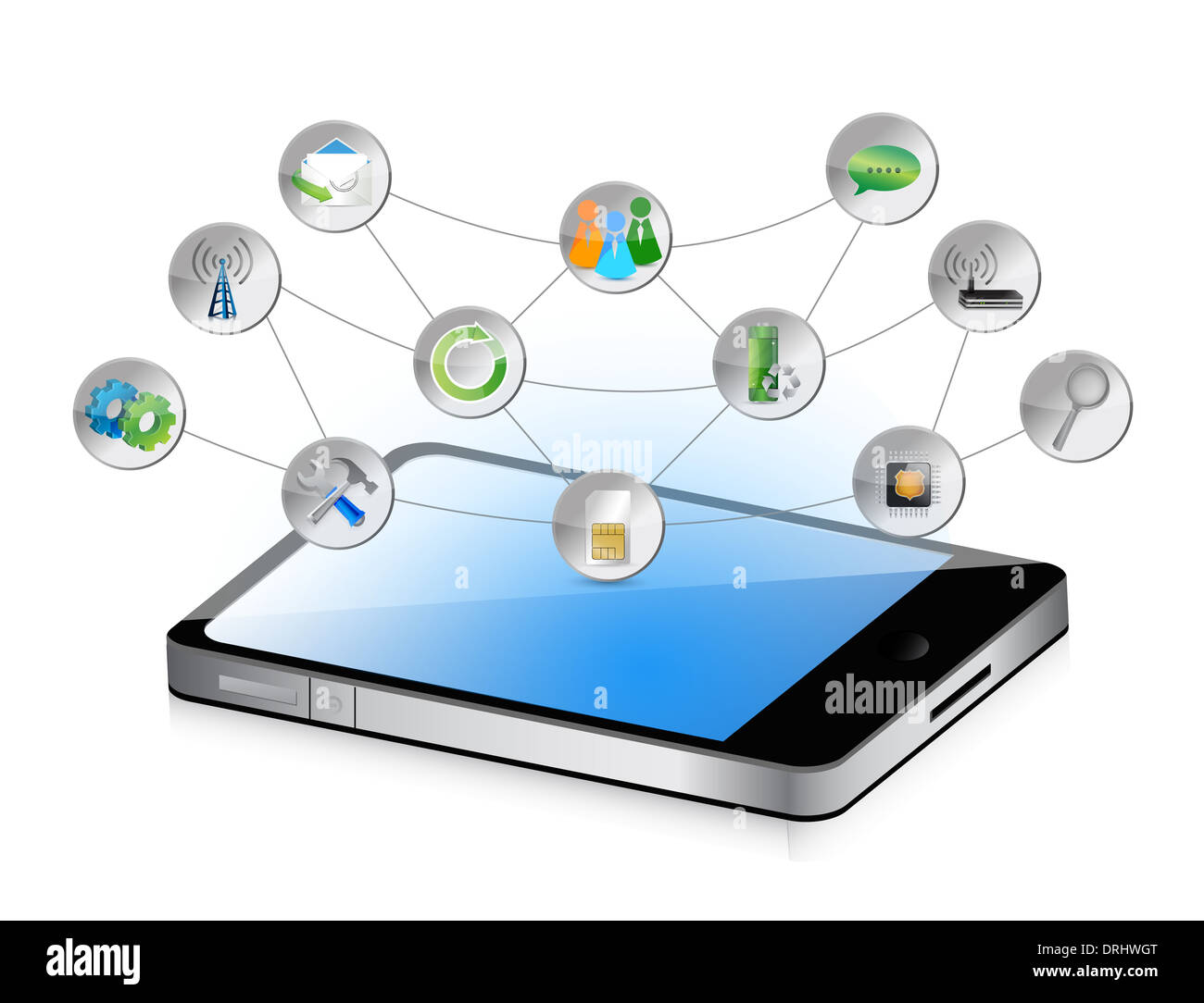 computer tablet app symbols and its functions Stock Photo Alamy