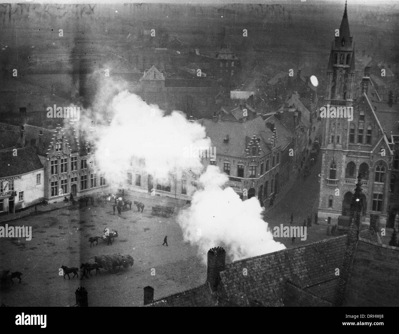 View of Poperinge, Belgium, WW1 Stock Photo