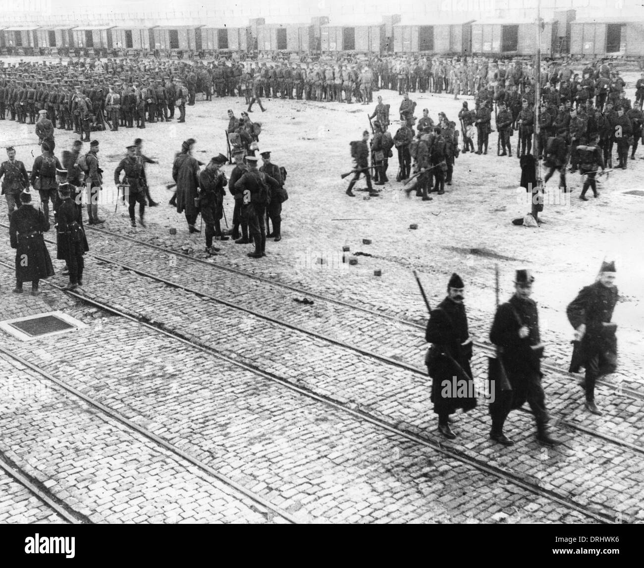 7th Division and others, Zeebrugge, Belgium, WW1 Stock Photo