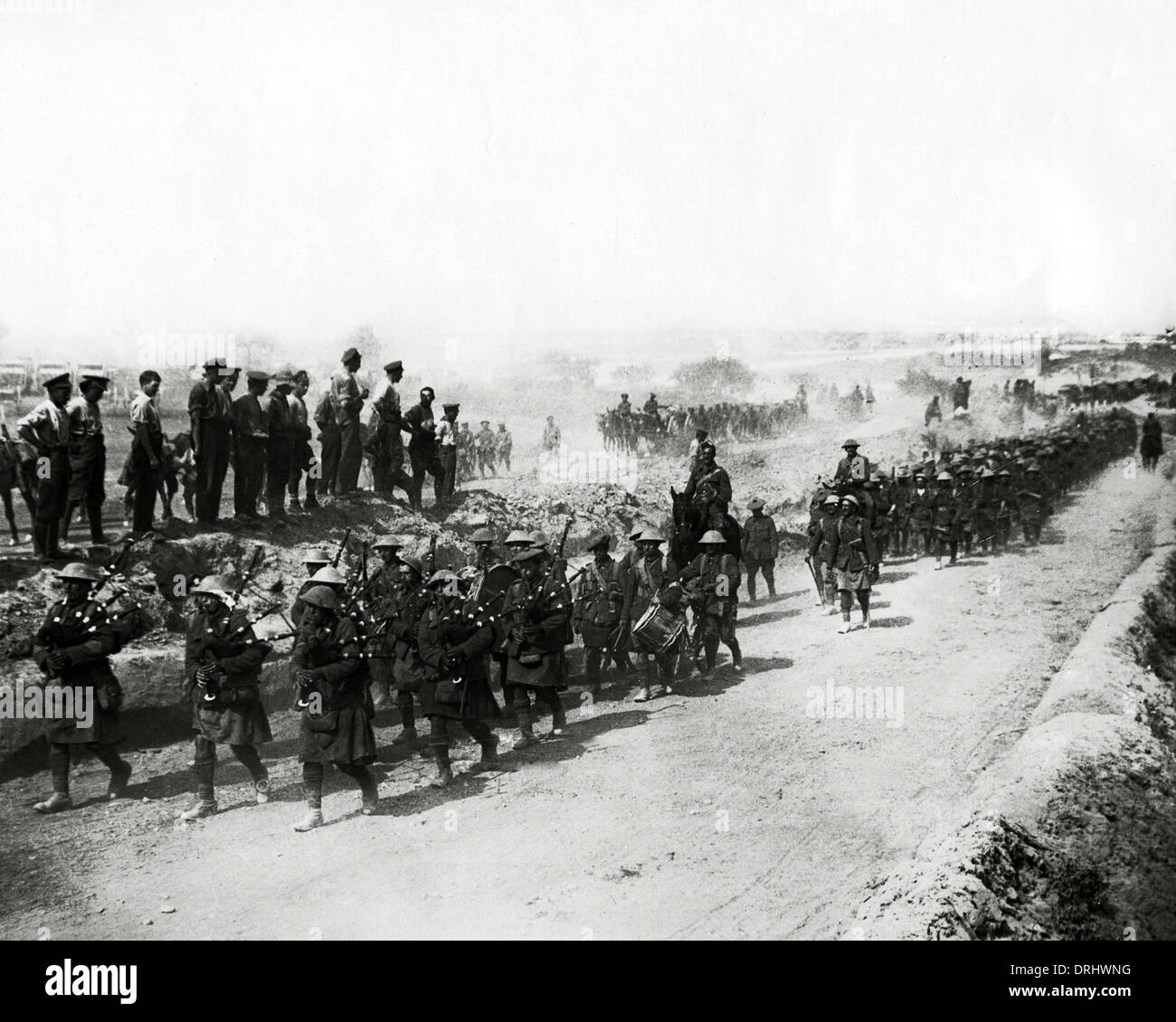 Black Watch returning from trenches, Western Front, WW1 Stock Photo - Alamy