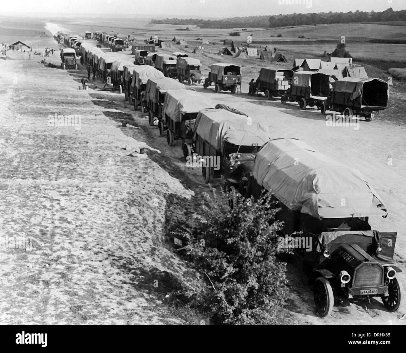 British transport during advance, Western Front, WW1 Stock Photo - Alamy