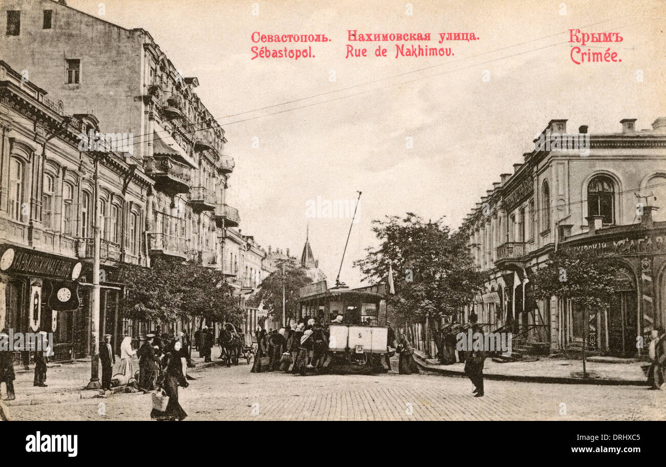 Sevastopol - Crimea - Ukraine - Rue de Nakhimov Stock Photo