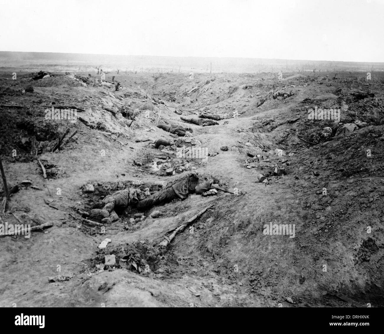 German trench near Guillemont, Western Front, WW1 Stock Photo