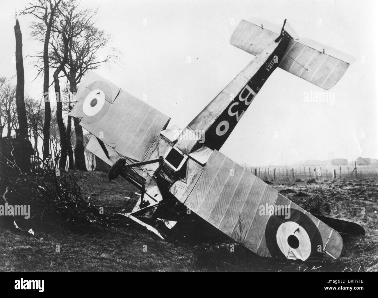 Sopwith Strutter plane crashed in airfield, France, WW1 Stock Photo - Alamy