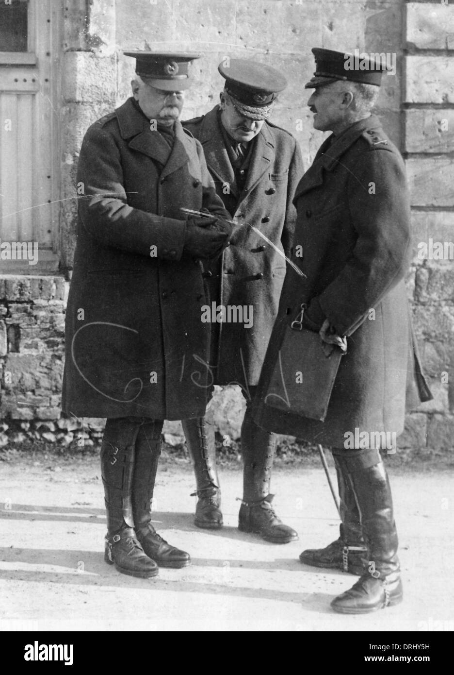 Three British Army commanders, Western Front, WW1 Stock Photo