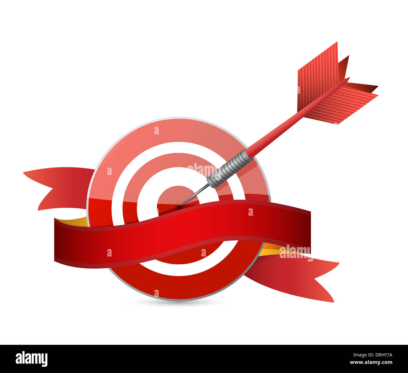target and ribbon illustration design over a white background Stock ...