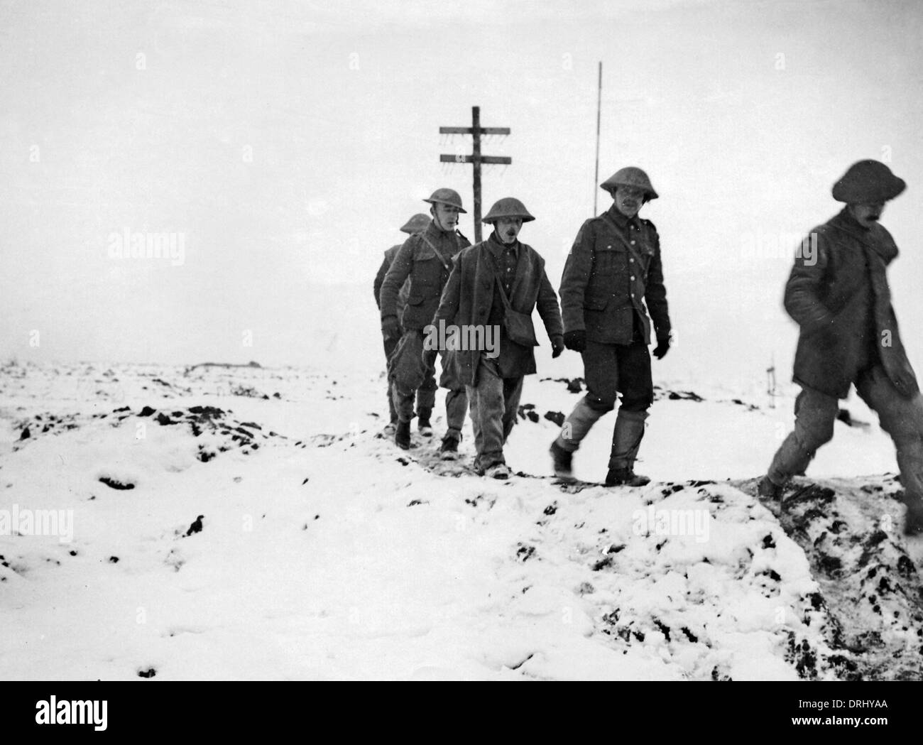 British soldiers in snow, Western Front, WW1 Stock Photo: 66162834 - Alamy