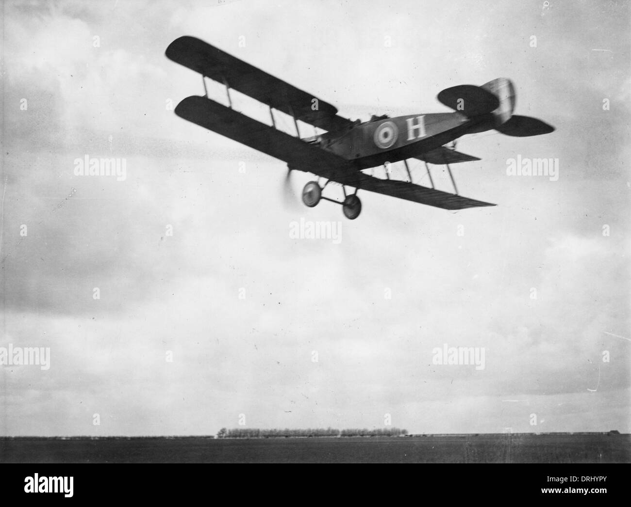 British Bristol fighter plane in flight, WW1 Stock Photo
