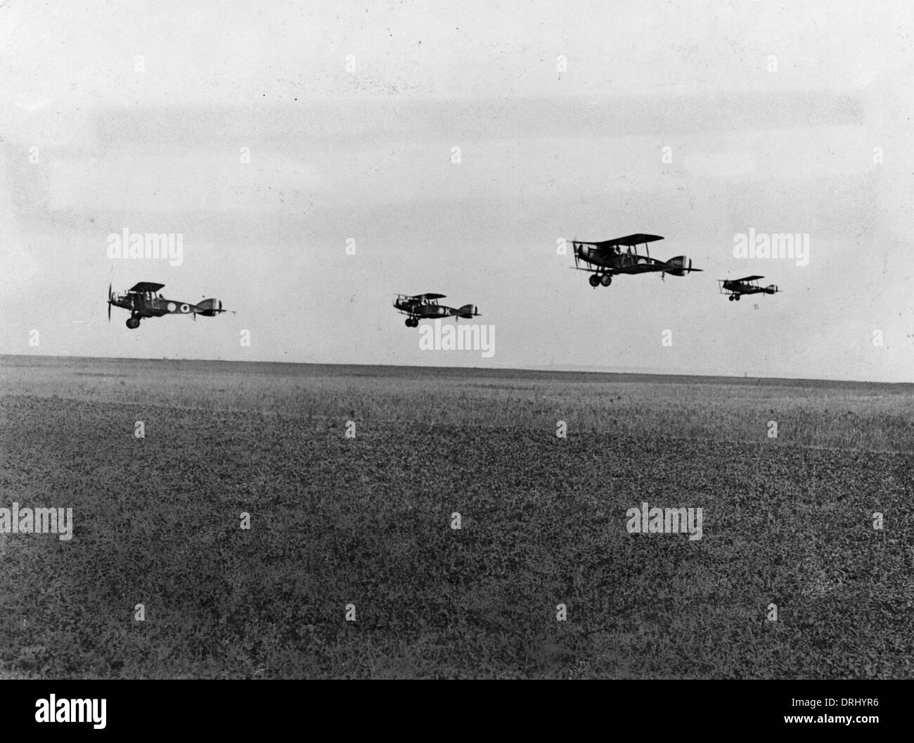 British Bristol fighter planes in flight, France, WW1 Stock Photo